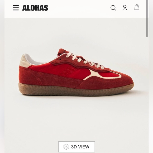 ALOHAS Shoes - Tb.490 Rife Sheen Red Leather Sneakers
